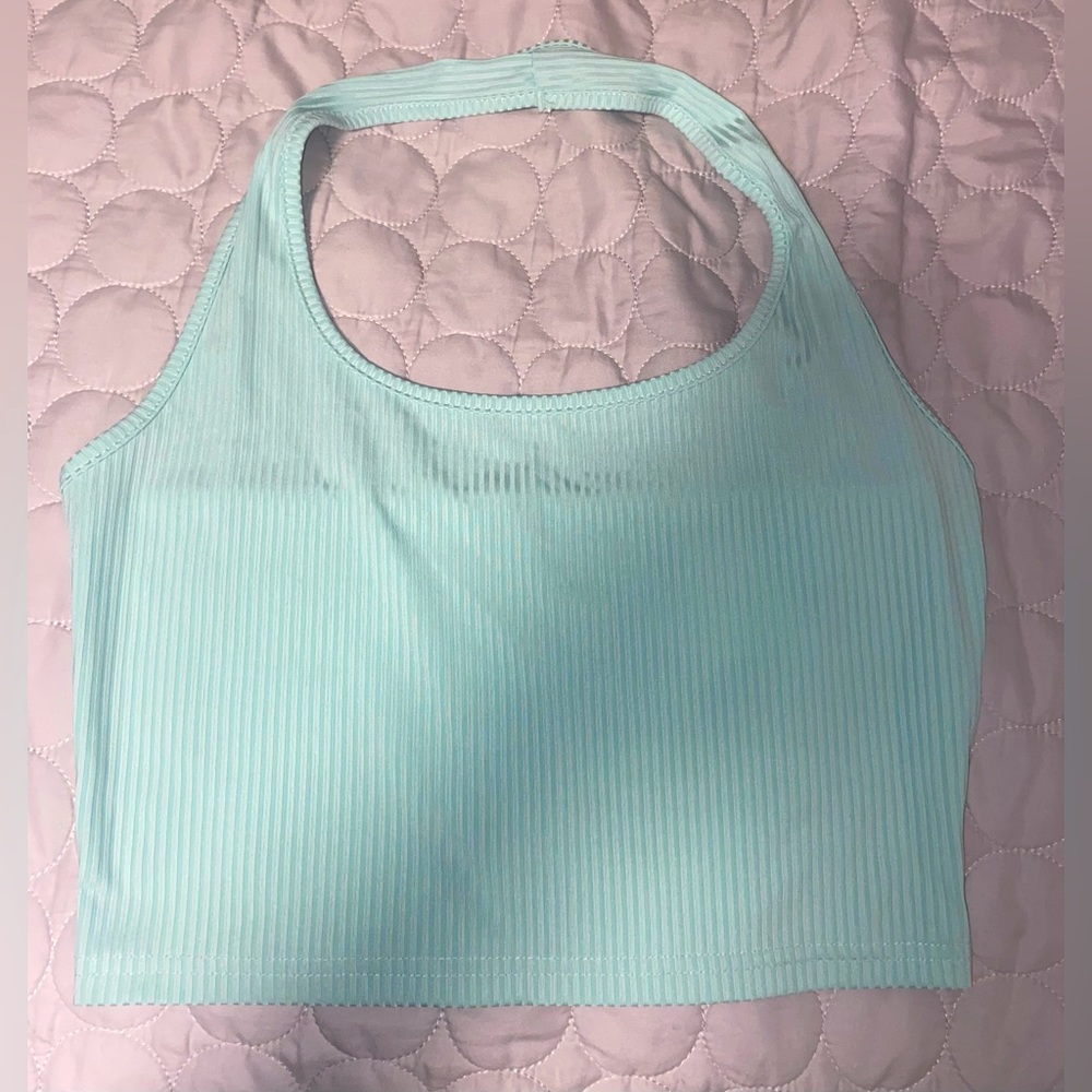 Teal cropped going out top